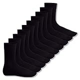 Footstar Herren & Damen Baumwollsocken (10 Paar), Klassische Socken aus Baumwolle - Everyday! - Schwarz 39-42