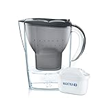 BRITA Wasserfilter Marella graphitgrau inkl. 1 MAXTRA+ Filterkartusche – BRITA Filter zur Reduzierung von Kalk, Chlor & geschmacksstörenden Stoffen im Wasser