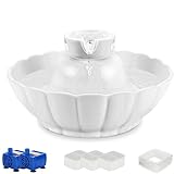 iPettie Trinkbrunnen Keramik für Katzen Hunde Haustier Automatisch Wasserbrunnen mit Kohlefilter 2,1L Lotus/Kugel Katzenbrunnen Wasserspender Brunnen Katze Keramik Filter Pet Fountain