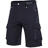 Cycorld MTB Hose Herren Fahrradhose, Schnelltrocknende MTB Shorts Herren Mountainbike Hose Baggy Bike Shorts, Atmungsaktiv Radhose mit Verstellbaren Klettverschlüssen (Schwarz, 2XL)