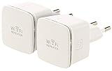 7links Mobiler WLAN Repeater: 2er-Set Mini-WLAN-Repeater WLR-350.sm mit Access-Point & WPS-Knopf (WLAN Repeater Stecker)