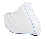 Motorrad Haube Plane atmungsaktiv extrem leicht kompatibel mit LINHAI Drive IN 125-150 mit Koffer und Windschutzscheibe in Silber Exklusive in TYVEK