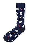 Herren Golfbälle & Tees Birdie Golfspieler Sport Neuheit Kleid Crew Socken - Blau - Einheitsgröße