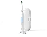Philips Sonicare ProtectiveClean 4500 elektrische Zahnbürste HX6839/28 – Schallzahnbürste mit 2 Putzprogrammen, Andruckkontrolle, Timer & Reise-Etui – Weiß