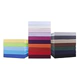 Chrison Jersey Spannbettlaken, Spannbetttuch 100% Baumwolle 90x200 cm anthrazit/grau