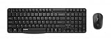 Rapoo X1800S kabelloses Tastatur-Maus-Set , 2.4 GHz Wireless via USB, 1000 DPI optischer Sensor, DE-Layout QWERTZ, schwarz