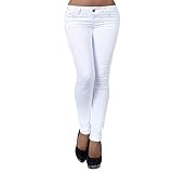 Diva-Jeans H937 Damen Jeans Hose Hüfthose Damenjeans Hüftjeans Röhrenjeans Röhrenhose Röhre, Weiß, 38