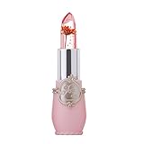 Damen Lipgloss, SHOBDW Neue Schönheit helle Blume Crystal Jelly Lippenstift Magie Temperatur ändern Farbe Lippenbalsam Make-up (Rosa-C)