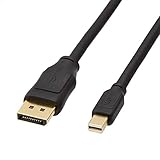 AmazonBasics Gold Plated DisplayPort to Mini DisplayPort Cable in Black 3 Feet