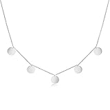 Good.Designs ® Damenkette Multicoin für Frauen | Mädchen Silber Silberne Silver Kette Halskette silberfarben rund Damenhalskette Damenkette Damenschmuck