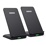 CHOETECH Wireless Charger 2 Pack, 10W kabelloses ladegerät Ladeständer,Qi Induktion Ladestation Kompatibel mit iPhone 12/12 Pro/ 11/11 Pro Max/XS MAX/XR/XS/X/8, Samsung Note 20/Note 10/S20/S10/S9
