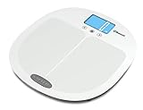 Salter Curve Smart Analyser Digitale Personenwaage - Bluetooth-Waage, Connect Smartphone + Gesundheit mit MiBody App, sofortige Anzeige von Gewicht, BMI, BMR, Körperfett, Wasser, Muskelmasse - weiß