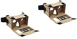 Virtual Real Google Cardboard 3D Virtual Reality Headset mit Magnet und dehnbarem Stick Kopfgurt, 3,5-6 Zoll Bildschirm, 25 mm Brennweite, kompatibel mit Smartphones, Android, iPhones (2 Stück)