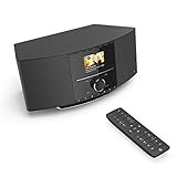 Hama DAB Radio Internetradio mit CD Player & DAB+ DIR3510SCBTX (Digitalradio WLAN, Spotify, Amazon Music, Bluetooth, Küchenradio mit UKW, CD, USB, AUX, 40W, Farbdisplay, Wecker, Fernbedienung) schwarz