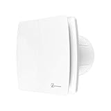 Badlüfter mit Feuchtigkeitssensor 100 mm WC Lüfter Badlüfter mit Nachlauf Und Rückstauklappe 100 M³/h 32 db Ipx4 Weiss