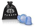 DERMATEST: SEHR GUT - PURAVA® [2 Stück] Silikon Schröpfgläser mit verbessertem Konzept [2019] - Inklusive E-Book - Hochwertige medizinische Saugglocken - Optimal gegen Verspannungen