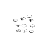 Gcroet 10 PC-Finger-Ring-Satz, Joint Ringe, Knöchel-Ring-Satz, Weinlese-Kristall Knöchel-Ring-Set