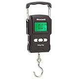 Fishing Scale, Rhorawill 165lb / 75kg Hängewaage Gepäckwaage Digitale Kofferwaage Fischwaagen mit Maßband, Tragetasche, Batterien, Beleuchtetes Display, Thermometer für Reisen/Familienleben