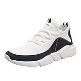 HEETEY Herren Damen Sportschuhe Laufschuhe, Wilde weiße Herrenschuhe Modefarbe gemischte Sneakers Atmungsaktive Freizeitschuhe Running Fitness Atmungsaktiv Sneakers