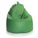 Ecopuf Yoko Pouf Puf Bag Sessel Hochsitz Kuvertierung und weiches Ökoleder Dim 75x70 cm Full Double Scharnier und Griff bereits gepolstert Polystyrol Perlen