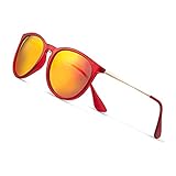Bovkae Herren- und Damen-Sonnenbrille, Farbfilm-Sonnenbrille, das gleiche Brillenspielzeug, geeignet für Outdoor-Aktivitäten, Reisen, Strände am Meer (ROT)