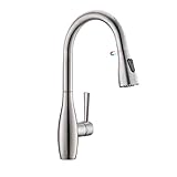 CREA Einhelmischer Küchenarmatur mit Brause ausziehbar, Spültischarmatur Spülenarmatur für Küchenspüle, Armatur Wasserhahn Küche Edelstahl matt gebürstet
