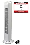 JUNG TVE21 Ventilator 76cm weiss - TÜV geprüft, Leise Turm-lüfter Lautstärke max 48dbA, Turmventilator ENERGIESPAREND 0,05 kW/h,3 Stufen,75° Oszillierend Drehend