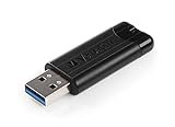 Verbatim PinStripe USB-Stick - 64 GB - High-Speed 3.0-Schnittstelle, externer Speicherstick mit Schiebefunktion - schwarz