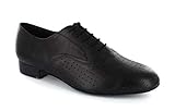 MINITOO Tango Latino Ballschuhe aus Leder für Herren Stil Swing, Schwarz - Schwarz - Größe: 41.5 EU (UK 8)