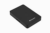 Verbatim Store 'n' Go externe tragbare Festplatte - 1 TB, inkl. 16 GB SD Karte, USB 3.0-Datenspeicher mit SD-Kartenleser, schwarz