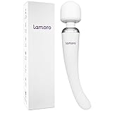 Kabelloser Massagestab von Lamoro- Stärkste Vibrationskraft mit 20 Modi für verschiedene Muskelschmerzen - 5 Stunden Akku - wiederaufladbar per USB - Curve - White
