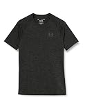 Under Armour Herren Tech atmungsaktives Sportshirt kurz rmliges und schnelltrocknendes Trainingsshirt mit loser Passform, Baroque Green Black (311), S-M EU