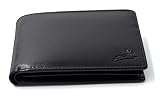 Fa.Volmer ® Praktische Schwarze Ledergeldbörse aus glattem Leder mit RFID-Schutz #SQ15111