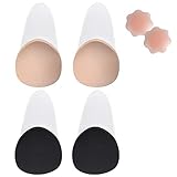 MELLIEX 2 Stück Klebe BH, Trägerloser Push Up Unsichtbarer BH Selbstklebend Silikon Rückenfreier Nipple Covers für Abendkleider, Brautkleider