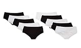 Amazon-Marke: Iris & Lilly Damen-Hipster aus Baumwolle, 10er-Pack, Mehrfarbig (Black/White), L, Label: L