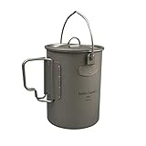Jolmo Lander Ultraleicht Titan Topf,Titan Topf mit Henkel Camping Topf 900ml