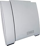 SCHWAIGER -DTA3000 011- DVB-T2 Allround-Antenne | Empfang von Radio- und Fernsehprogrammen | integrierter LTE-Sperrfilter | eingebauter Verstärker | silber