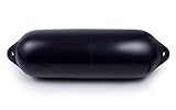 wellenshop Ocean Fender Bootsfender 280 mm x 1090 mm H9 H-Serie Aufblasbar mit Ventil Navy Blau Dunkelblau Plastisol PVC Rammschutz Langfender