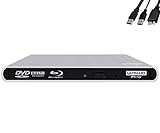 Archgon Style UHD Externer 4K-Ultra HD BD Player, Blu-ray BDXL Brenner extern für PC USB 3.0, M-Disk, externes UHD BluRay Laufwerk, Alu Silber