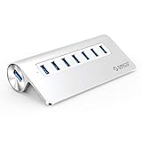 ORICO USB HUB Aluminium 7-Port 5Gbps Super Speed mit 12V2.5A Netzteil-1M USB3.0 Kabel kompatibel mit PC Notebook iMac Mac Pro MacBook (Air, Pro, Mini) Tablet inkl Netzteil