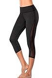 Anwell Bauchweg Leggings Stretch Sportleggings Hohe Taille Formende Leggings Damen Sport Leggings mesh Dunkelgrau L