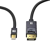 TechRise Mini DisplayPort auf DisplayPort Kabel 2m Vergoldet Mini DP auf DP Kabel Konverter Adapter V1.2 2K / 4K Resolution Unterstützte