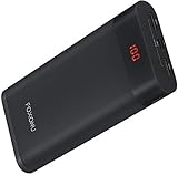 FOXONU 26800mAh Powerbank, Externer Akku Mit LED Digital Display Power Bank, Hohe Kapazität mit 2 Eingänge und 2 USB Ausgänge für Handy, iPhone, iPad, Samsung Galaxy und Tablet