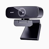 AUKEY 1080p Webcam mit 2 Stereomikrofonen und automatischer Farbkorrektur, PC und Laptop, USB-Webcam für Zoom-Meetings und Videoaufnahmen