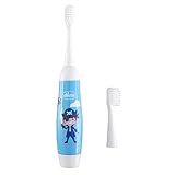 Chicco - Elektrische Kinderzahnbürste mit Vibration und weichen Borsten, 2 Bürstenköpfe, Blau