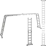 ALDORR 4x5 Klappleiter aus hochwertigem Aluminium | Mehrzweckleiter | Belastbarkeit bis zu 150kg | Sicher und zuverlässig (EN131)