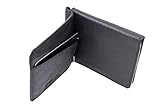 LEAS Dollar Clip mit Kleingeldfach und RFID Schutz Geldscheinklammer flach Geldklammer Money Clip extra dünn Echt-Leder, Portmonee mit Geschenk Box, schwarz