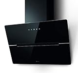 Elica Dunstabzugshaube WISE60BK Wandhaube mit Metallfilter Schwarzglas 60cm Touch-Control LED