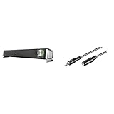 Trust Asto Soundbar Lautsprecher & Goobay 50432 Kopfhörer- und Audio Verlängerungskabel AUX; 3-polig; 3,5 mm Klinke 3,5 mm Stecker (3-Pin, Stereo) auf Klinke 3,5 mm Buchse, Schwarz, 3 Meter