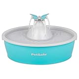 PetSafe Butterfly Katzenbrunnen, Trinkbrunnen für Katzen und kleine Hunde, 1,5 Liter Trinkbrunnen, Einstellbarer Wasserfluss, Inklusive Filter und Pumpe, BPA-frei, Spülmaschinenfest
